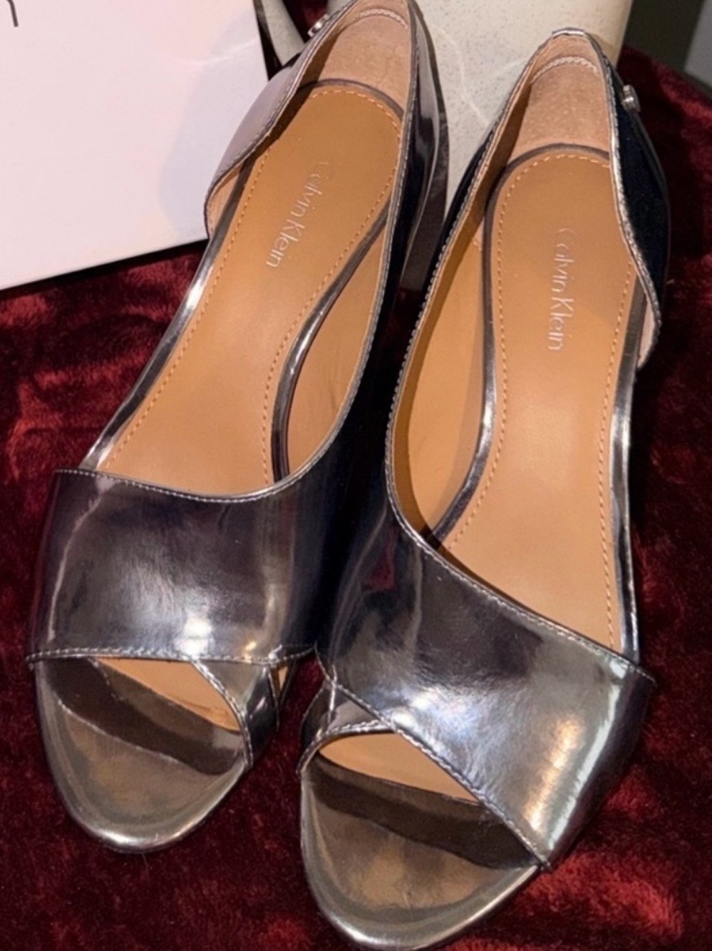 Calvin Klein Metallic Silver Heels